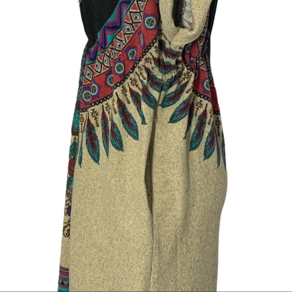 FOREVER 21  Beige Print Ethnic Long Blouse Size L - Picture 3 of 11